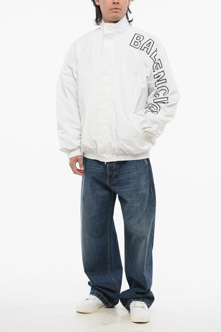 Nylon Windbreaker with Embroidered Logo