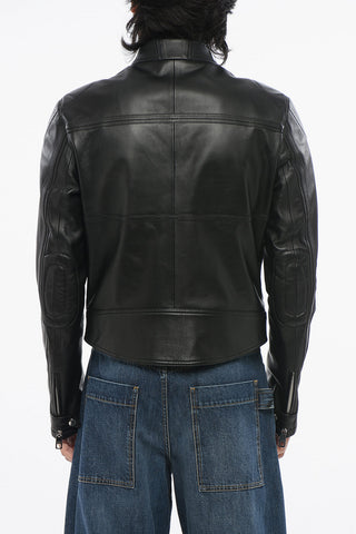 Leather Jacket with Zip Sleeves