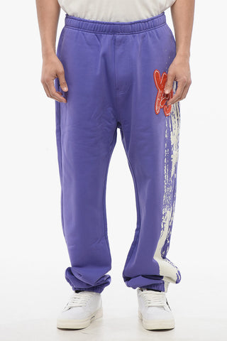 Joggers in Cotone Garzato con Logo in Applicazione