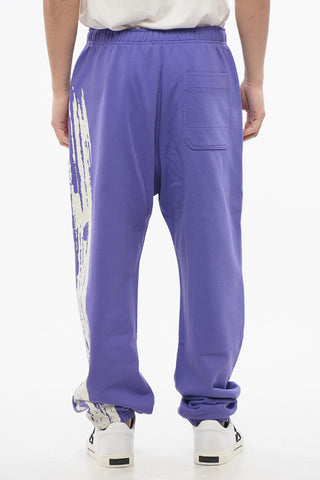 Joggers in Cotone Garzato con Logo in Applicazione