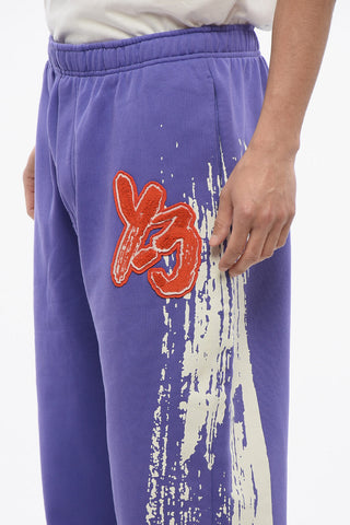 Joggers in Cotone Garzato con Logo in Applicazione