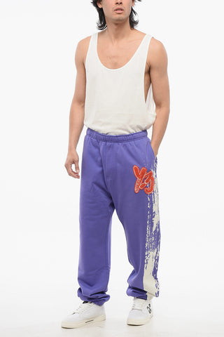 Joggers in Cotone Garzato con Logo in Applicazione