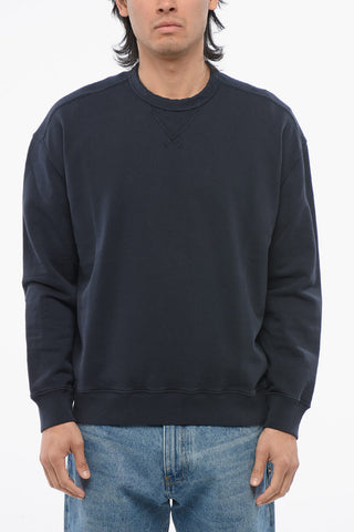 Solid Color Brushed Cotton Crewneck Sweatshirt