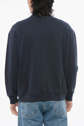 Solid Color Brushed Cotton Crewneck Sweatshirt