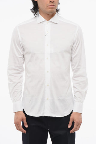 Camicia in Jersey a Tinta Unita con Collo Francese