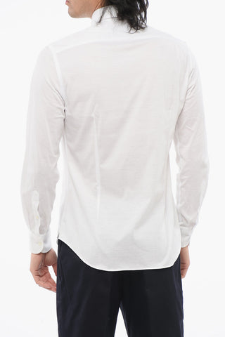 Camicia in Jersey a Tinta Unita con Collo Francese