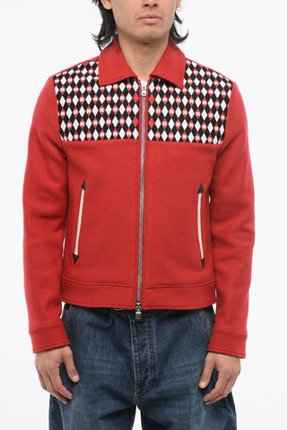 Wool Blend DIAMOND Jacket with Embroidered Insert