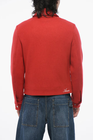 Wool Blend DIAMOND Jacket with Embroidered Insert
