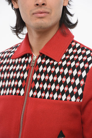 Wool Blend DIAMOND Jacket with Embroidered Insert