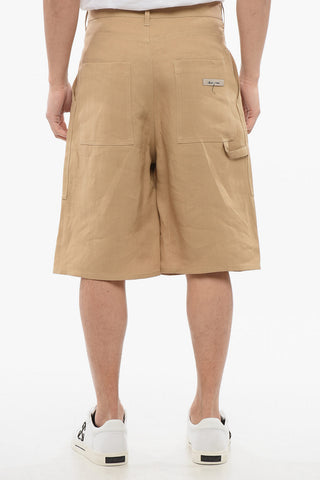 Paper-Textile Cargo Shorts with Belt Loops