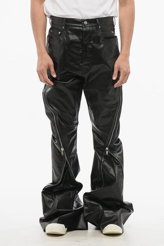 LIDO Coated Cotton Bootcut Pants with Zipped Legs