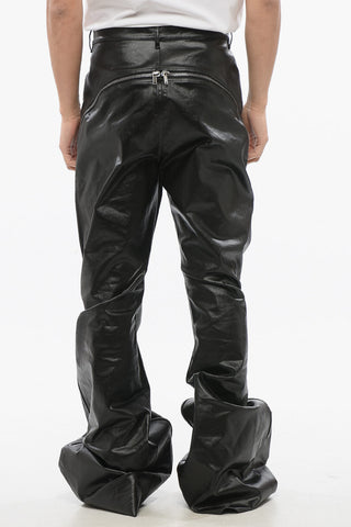 LIDO Coated Cotton Bootcut Pants with Zipped Legs