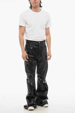 LIDO Coated Cotton Bootcut Pants with Zipped Legs