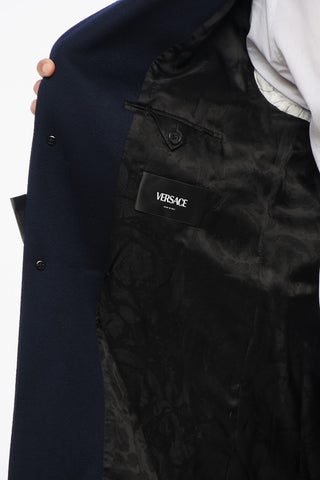 Wool and Cashmere Single-Breasted Coat with Flap Pockets