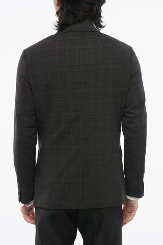 Blazer Doppiopetto con Fantasia a Quadri