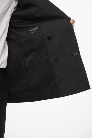 Blazer Doppiopetto con Fantasia a Quadri