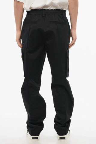 Cotton Cargo Pants with Front Pleat