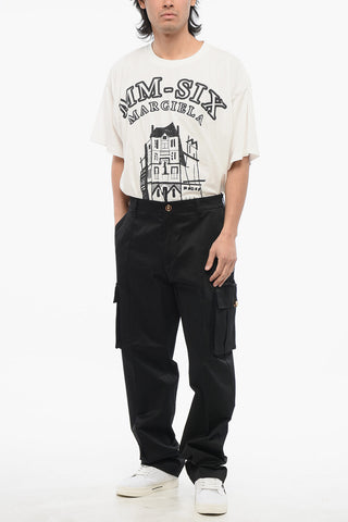 Cotton Cargo Pants with Front Pleat