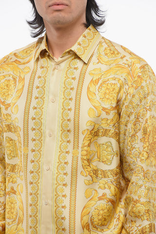 Printed Silk BAROCCO Shirt with Standard Collar