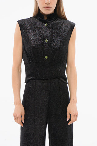 Glittery Velvet Bustier Top