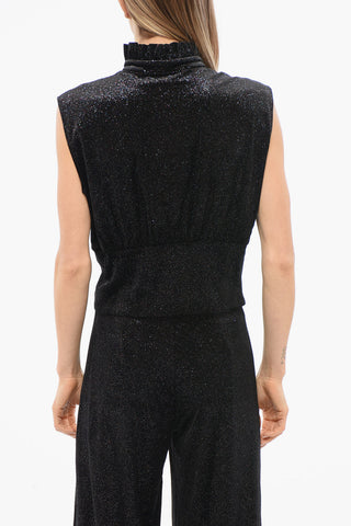 Glittery Velvet Bustier Top