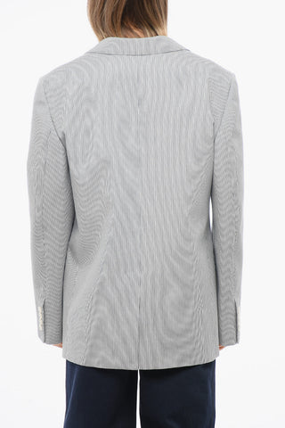 플랩 포켓이 있는 핀스트라이프 블레이저