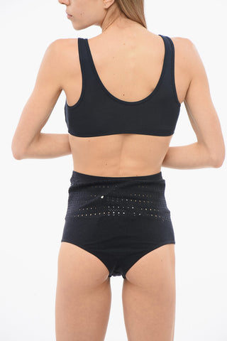 EMPORIO Reggiseno Sportivo in Cotone Stretch con Logo Stampato