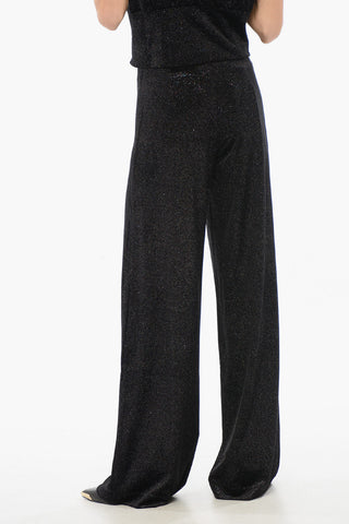 Pantaloni in Velluto con Effetto Glitterato