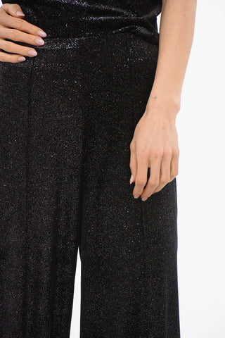 Pantaloni in Velluto con Effetto Glitterato