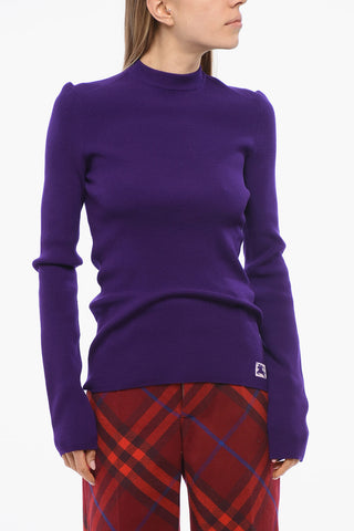 Crew Neck Ribbed Cashmere Blend Sweater
