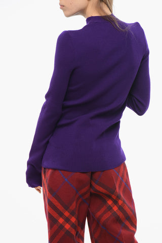 Crew Neck Ribbed Cashmere Blend Sweater