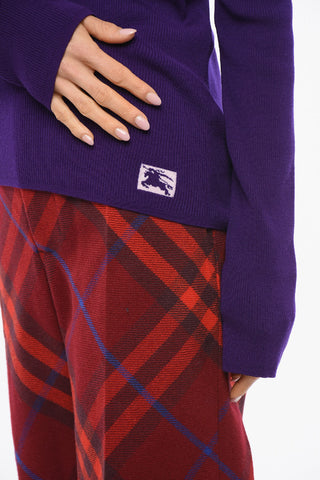 Crew Neck Ribbed Cashmere Blend Sweater