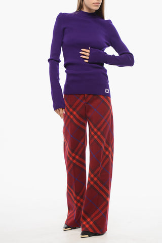 Crew Neck Ribbed Cashmere Blend Sweater