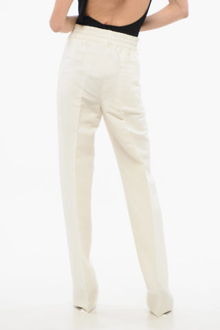 High-Waist Tailored Trousers with Pleats