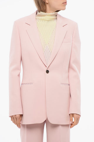 Wool Tailored Blazer with Welt Pockets