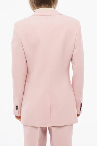 Wool Tailored Blazer with Welt Pockets