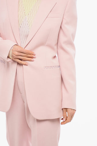 Wool Tailored Blazer with Welt Pockets