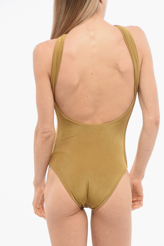 Lurex AMBAR One Piece Swimsuit With Frontal Stone Detail
