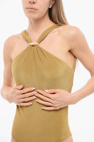 Lurex AMBAR One Piece Swimsuit With Frontal Stone Detail