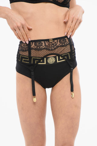 Solid Color Lace  Suspender Belt