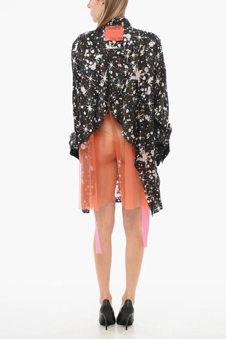BRING SEXY BACK Long Shirt with Tulle