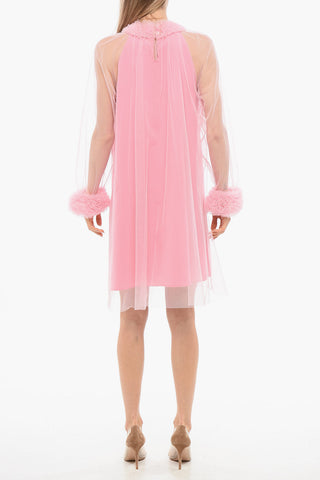 Tulle Dress with Boat Neck