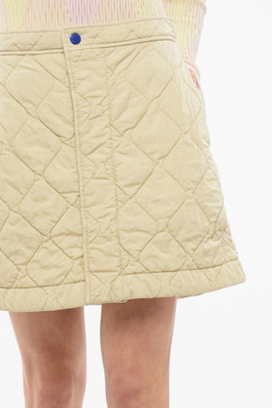 Quilted Mini Skirt with Hidden Button Closure