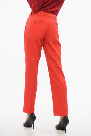 Pantaloni in Lana Crop con Pince