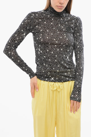 Logoed Turtleneck Top