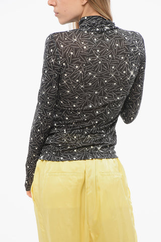 Logoed Turtleneck Top