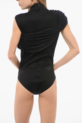 Body Drappeggiato a Collo Alto