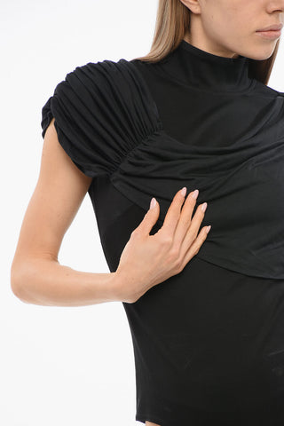 Body Drappeggiato a Collo Alto
