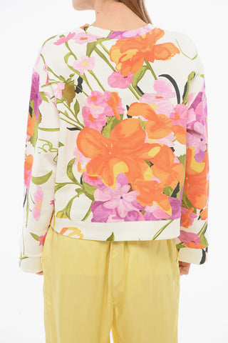 Oversized Sweatshirt BOXY with Floral Print