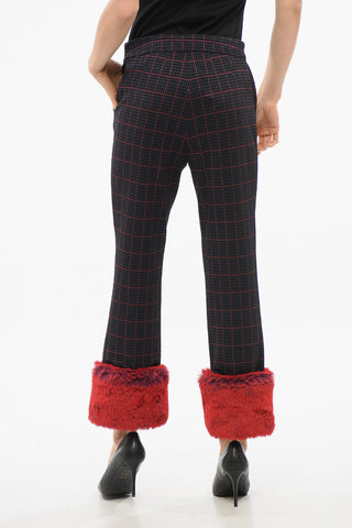 EVERYWEAR Cropped-Hose mit Kunstpelzsaum